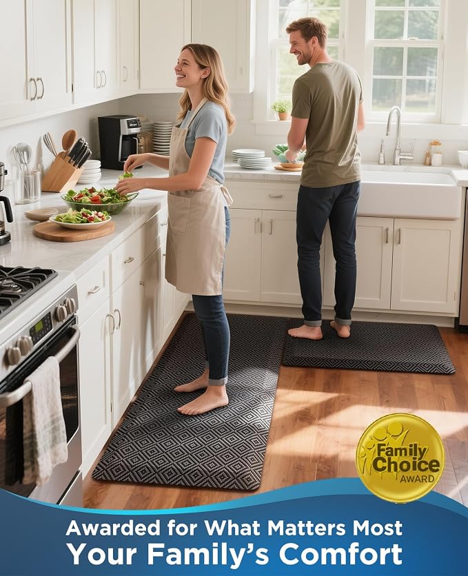 Ophanie Kitchen Mats for Floor, 3/4 inch Thick, 17x28 Anti Fatigue Cushioned Mat - Image 8