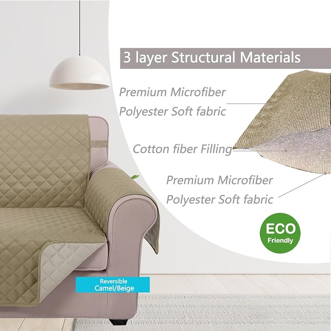 U-NICE HOME Loveseat Sofa Cover Reversible Couch Covers - Image 4