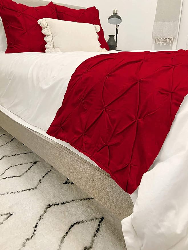 Bed Runner Set - King, 100% Cotton, 800 Thread Count, Pinch Pleated Bed Runner - Image 3