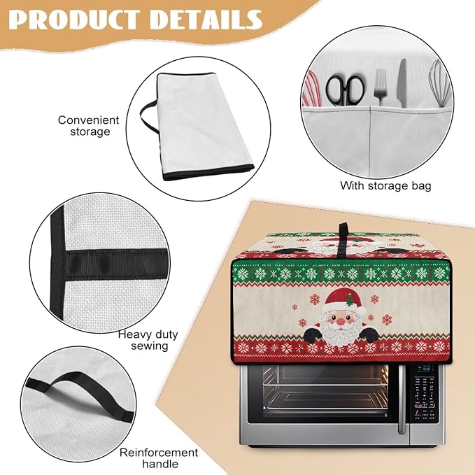 Christmas Countertop Convection Oven Cover Decorative Air Fryer Toaster Oven - Image 5