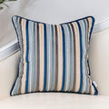 Yangest Blue Striped Throw Pillow Cover Multicolor Velvet Cushion Cover Modern by Yangest