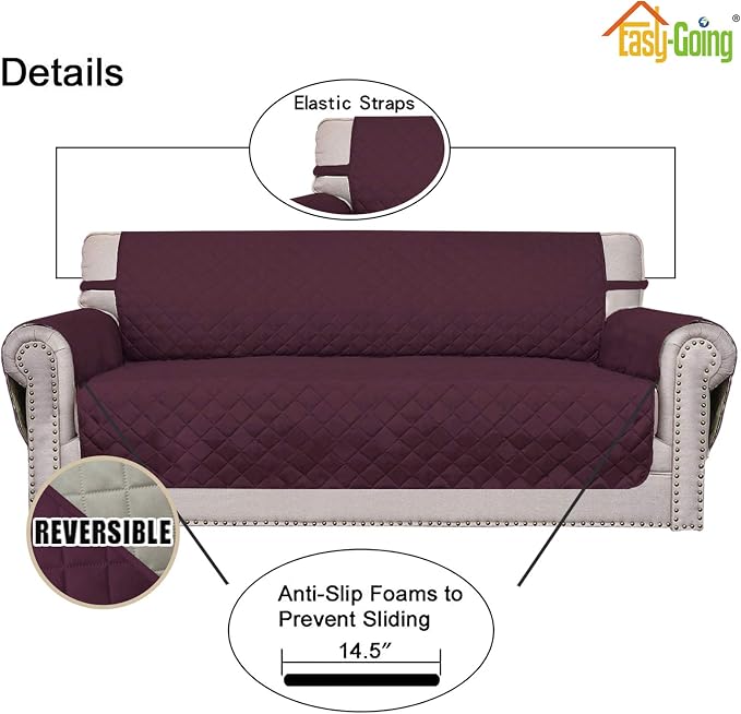Easy-Going Sofa Slipcover Reversible Loveseat Sofa Cover Couch Cover - Image 3