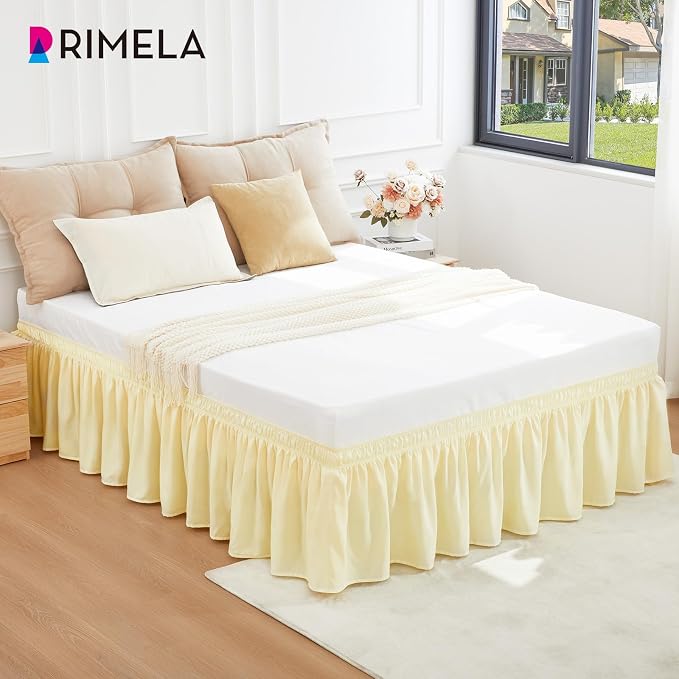 RIMELA Bed Skirt Queen Size 12 Inch Drop, Wrap Around Elastic Bedskirt Solid - Image 2
