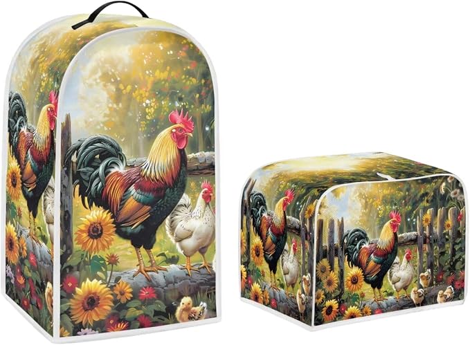 Rooster Blender Cover Toaster Cover 2 Slice Washable Dust Protection Sunflower by Pointodoor