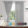 XWZO Grey Sheer Curtains for Bedroom, Light Filtering Voile Textured Drapes by XWZO