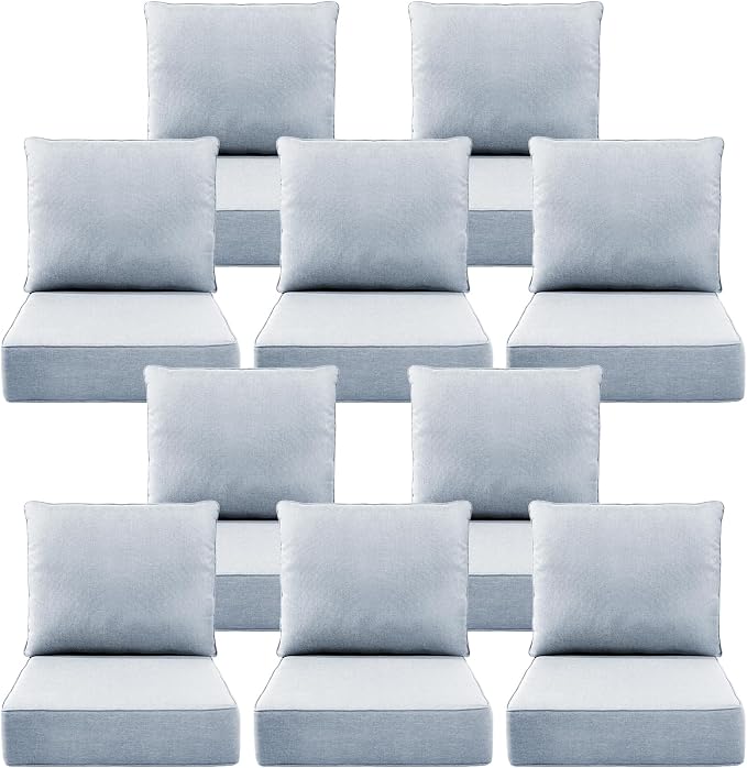 Luxury 6" Outdoor Cushions for Patio Furniture, Fade Resistant Couch Chair by Pugire