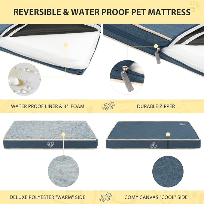 VANKEAN Waterproof Dog Pad Bed Mat Reversible, Removable Washable Cover & - Image 3