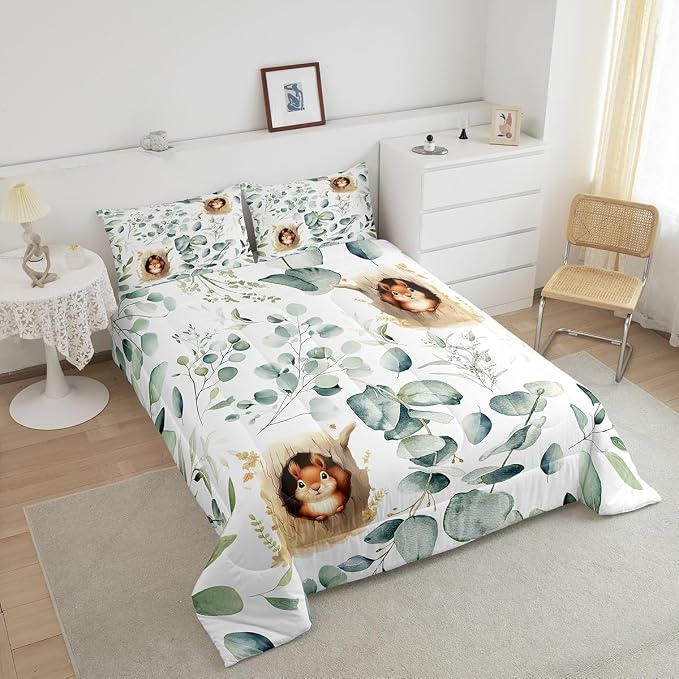 Erosebridal Kawaii Squirrel King Size Comforter Set - Image 4