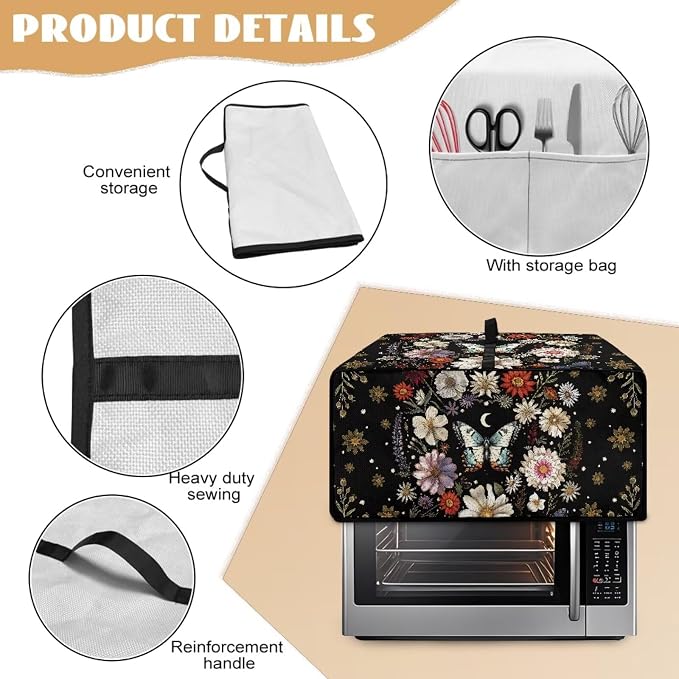 Convection Oven Cover with Pockets, Dust-Proof Protective Smart Oven Cover - Image 5