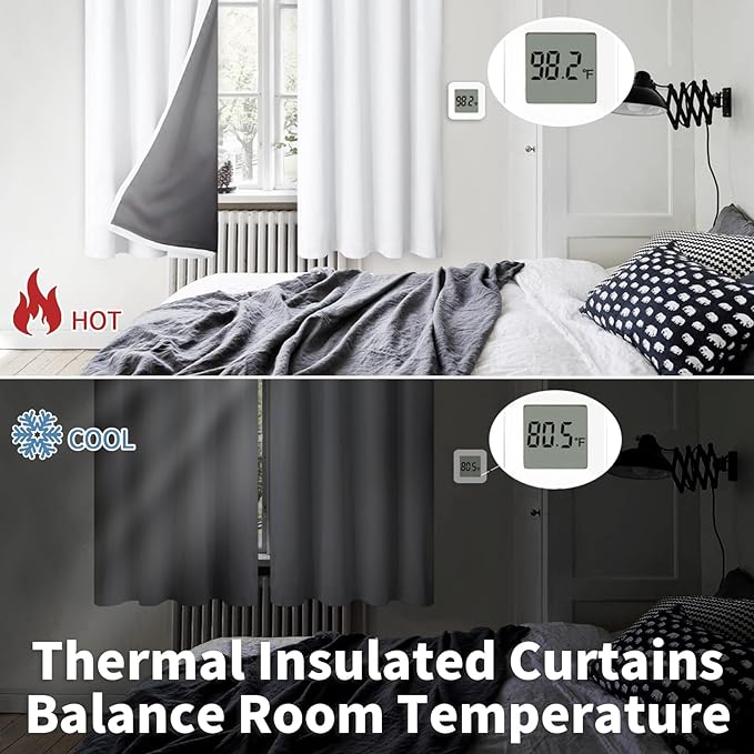 BGment White Blackout Curtains for Living Room 95 Inches Length, Extra Long 2 - Image 5