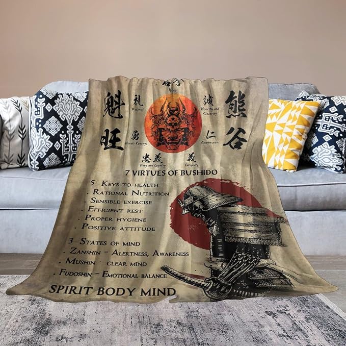 Samurai Warrior Throw Blanket - Image 7