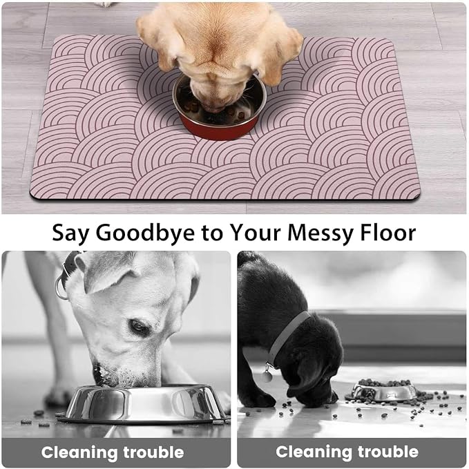 Dog Food Mat for Floors, Absorbent and Quick-Drying Pet Cat Food Mat, - Image 2