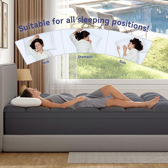 ELEMUSE Full XL Grey Mattress Topper - Image 5