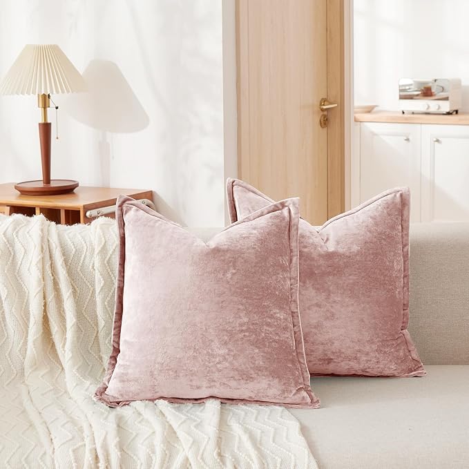 Luxurious Velvet Throw Pillow Covers 20x20 Set of 2 Decorative Pillow Covers - Image 7
