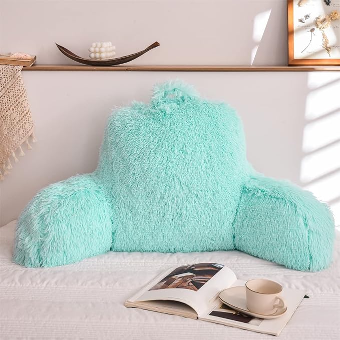 Holawakaka Standard Faux Fur Bed Rest Pillow - Image 2