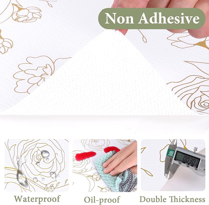 Shelf Liners for Kitchen Cabinets 17.5in x 30FT Non Adhesive Drawer Liner Gold - Image 5