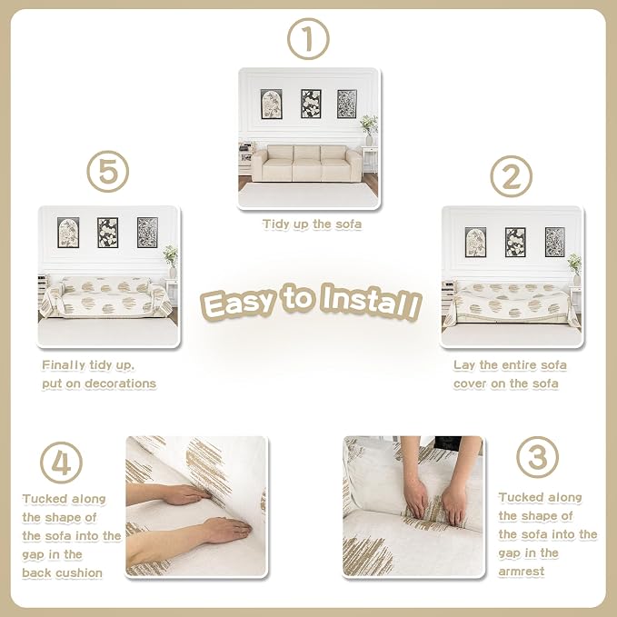 MEETSKY Couch Cover for Dogs Couch Covers for 3 Cushion Couch Sofa Simple - Image 7