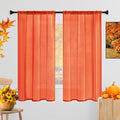 Sheer Curtains 72 Inches Long 2 Panels, Rod Pocket Short Curtain by laseniewa