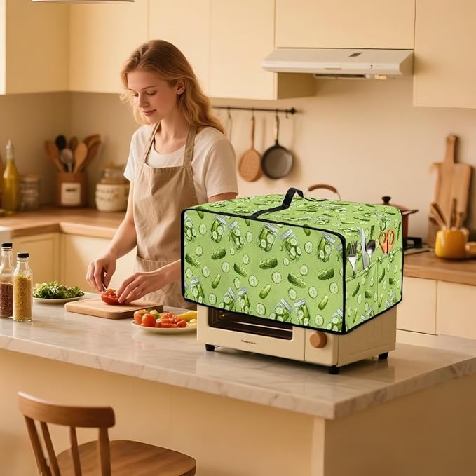 Toaster Oven Dust Cover with Storage Pockets, Dust-Proof Kitchen Appliance - Image 3