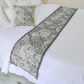 The HomeCentric King/Queen/Twin Gray Designer King 90"x18" Bed Runner Without by TheHomeCentric
