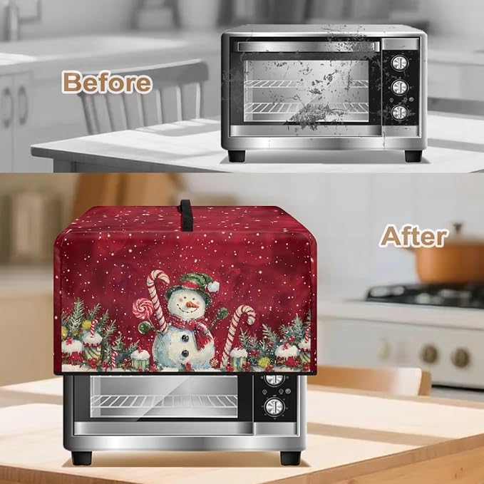 Microwave Oven Dust Cover, Christmas Snowman Heat-Resistant Waterproof - Image 4