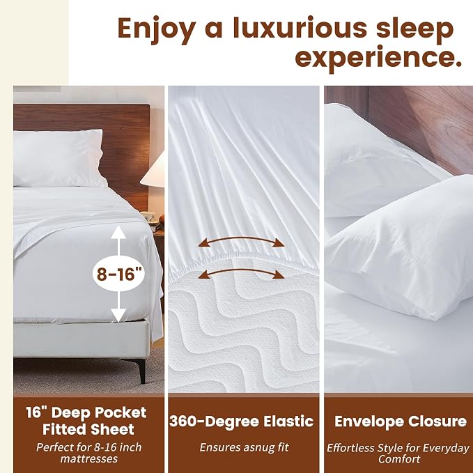 100% Linen Sheets California King Size, Breathable & Durable 4-Piece Bed Flax - Image 3