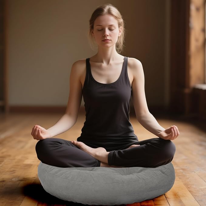 Meditation Floor Pillow Set of 2, Round Large Pillows Seating - Image 5
