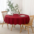 maxmill Round Linen Looking Textured Tablecloth Spill-Proof Wrinkle Free Soft by maxmill