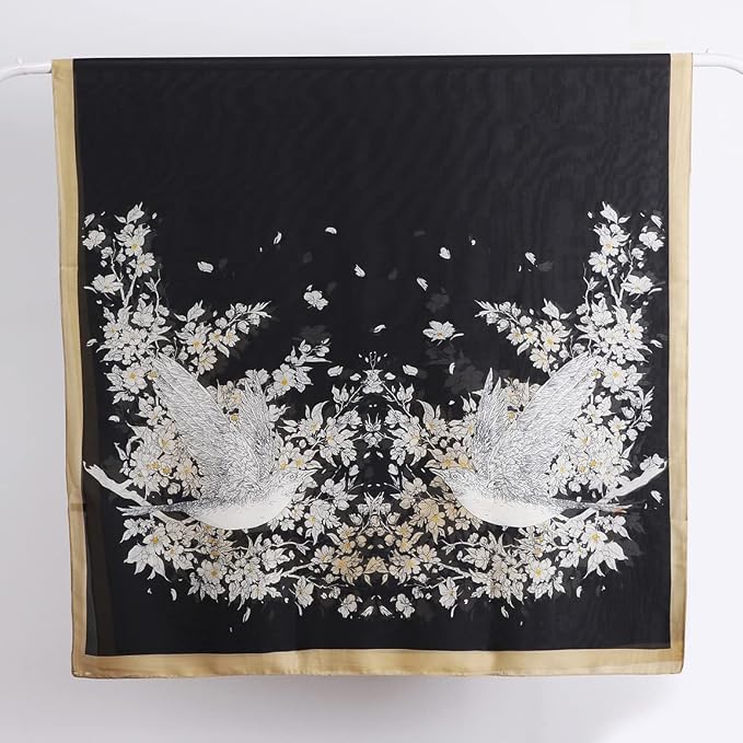 Fashion Scarves Scarf 100% Silk Feeling Scarf Silk Like Scarves Long - Image 3