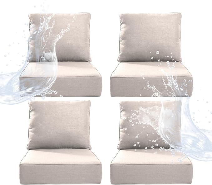 6" Thicker Outdoor Chair Cushion 4 Sets by Artfurniz