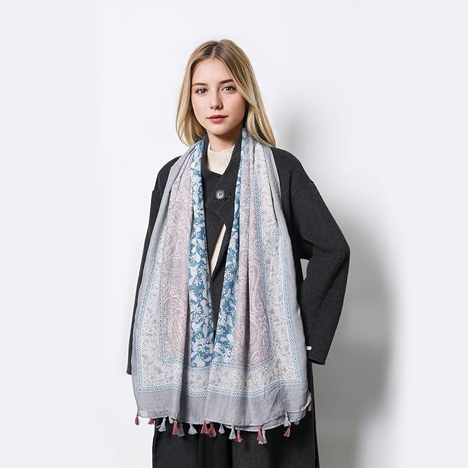 Scarf for Women Lightweight Soft Floral Leopard Printed Scarves Fall Winter - Image 5