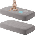 NTBAY 2 Pack Waterproof Crib Mattress Protector, Quilted 28"x52" Toddler Fitted by NTBAY