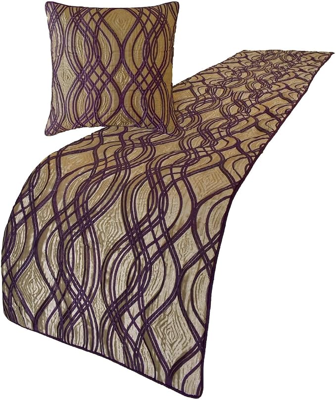The HomeCentric King/Queen/Twin Plum Designer King 90"x18" Bed Runner - Image 3