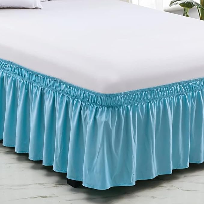 Light Blue Wrap Around Bed Skirts - Image 2