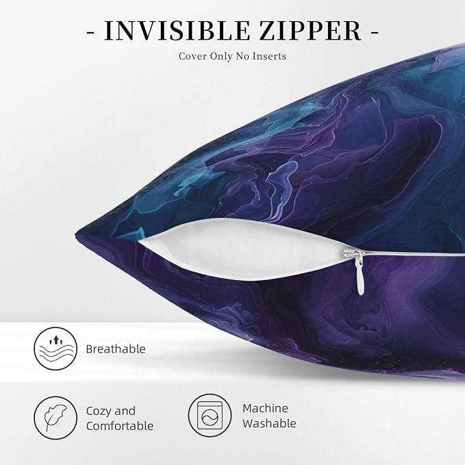 Purple Teal Turquoise Galaxy Nebulous 18x18 inches Throw Pillow Covers Cozy - Image 4
