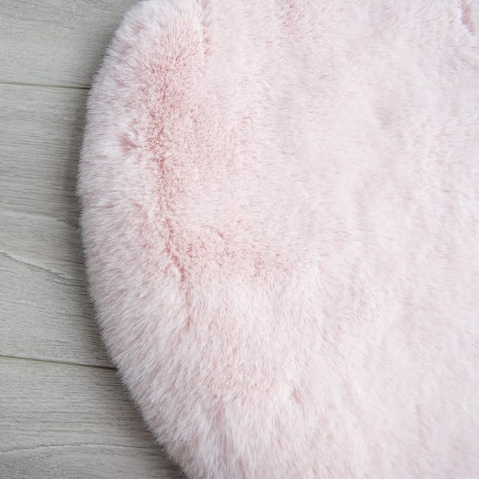Pink Faux Fluffy Rabbit Fur Rug - Image 9