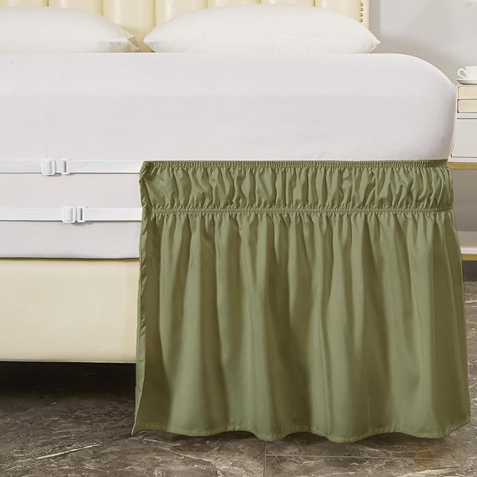 MEILA Queen Bed Skirt, Wrap Around Ruffle Bed Skit - Image 6