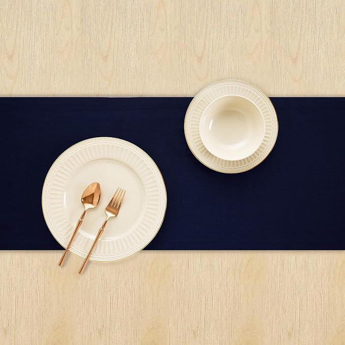 Solino Home Linen Navy Blue Table Runner 72 Inches Long - Image 9