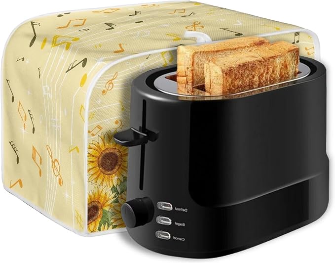Sunflower Music A Print Bread Maker Cover, Anti Dust & Fingerprints Toaster - Image 7