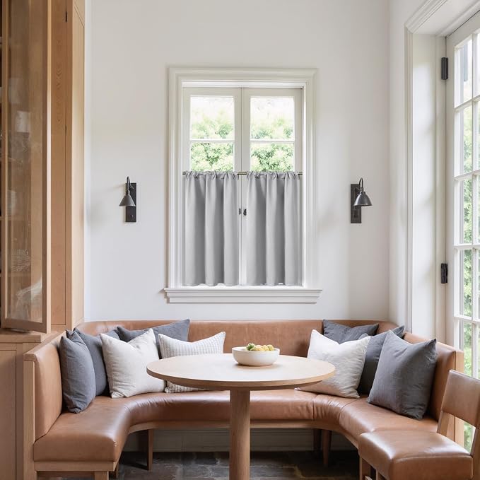 BGment Short Kitchen Window Curtains Over Sink 30 Inches Long - Image 2