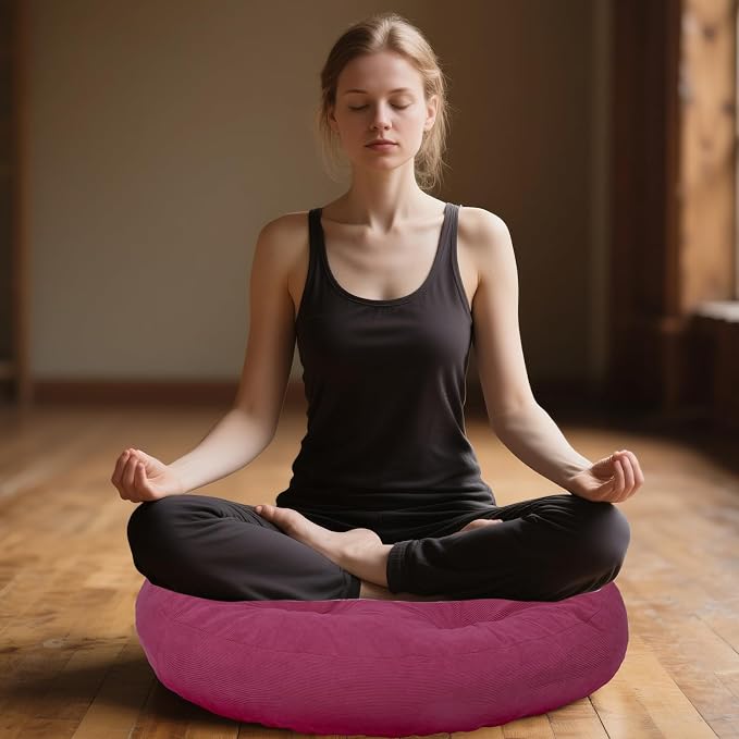 Meditation Floor Pillow Set of 2, Round Large Pillows Seating - Image 5