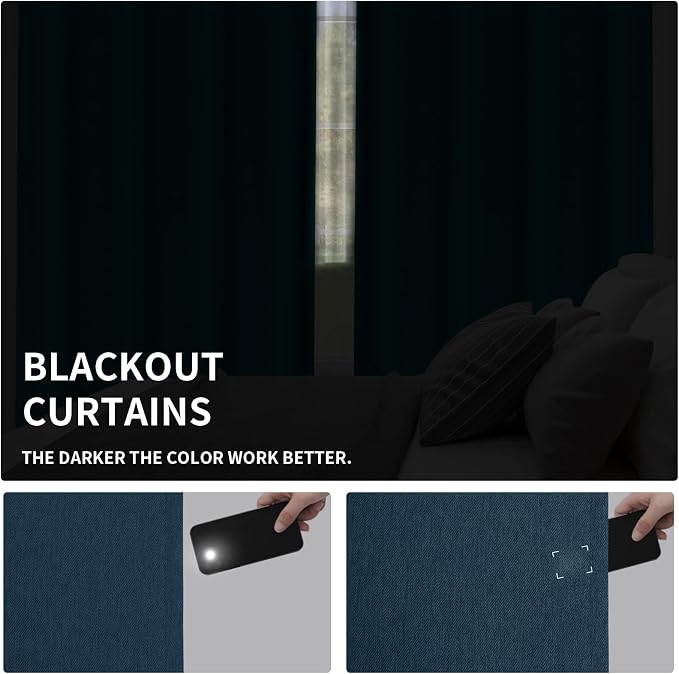 Easy-Going Linen Look Blackout Curtain Grommet Window Curtain Drapes - Image 4