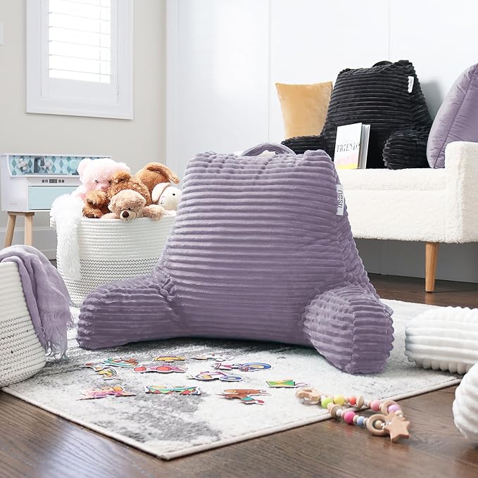 Nestl Reading Pillow with Shredded Memory Foam, Luxe Cut Plush Back Pillow - Image 8