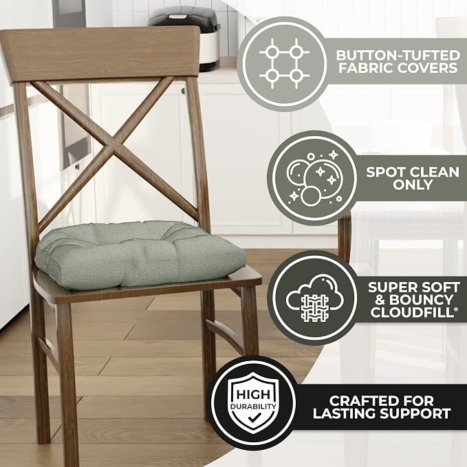 Klear Vu Gripper Overstuffed Universal Non-Slip Dining Chair Cushions - Image 2
