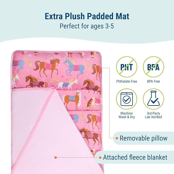 Wildkin 43-inch Kids Nap Mat – Soft Microfiber Toddler Sleeping Mat - Image 2