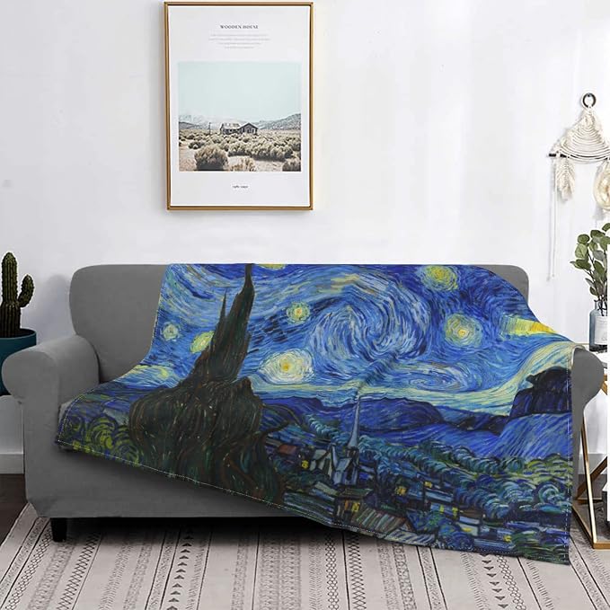Starry Night Soft Blanket All Season Fuzzy Throw Warm Lightweight Blanket - Image 4