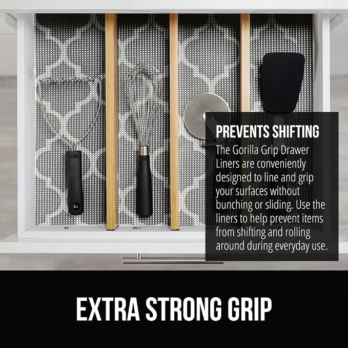 GORILLA GRIP powerGRIP Drawer Shelf and Cabinet Liner, Thick Strong Hold - Image 3