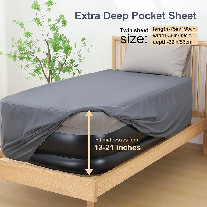 Lewondr Extra Deep Pocket Twin Sheet - Image 3