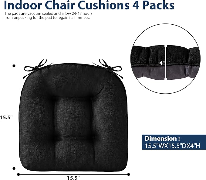 Chair Cushions for Dining Chairs, Seat Cushions for Kitchen Chairs, Indoor Seat - Image 2