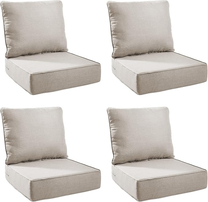 Outdoor Cushion Set for Furniture Patio Furniture, UV Resistant, Water Resistant by PLANNTONNEO